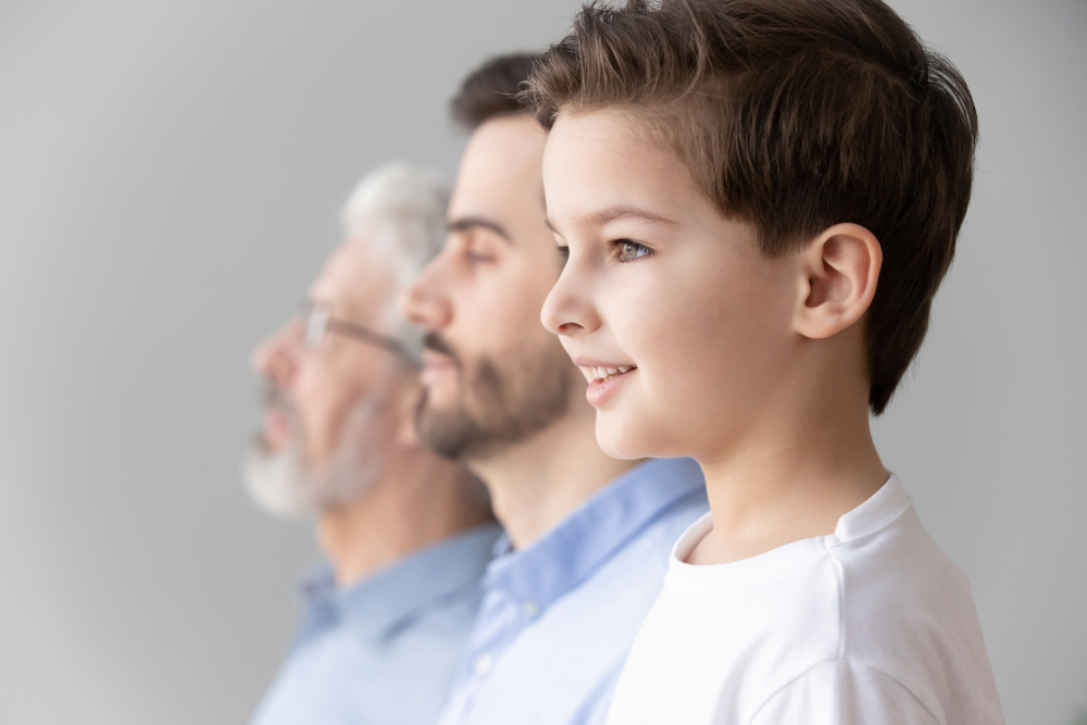 3 multigenerational males in mental wellness center